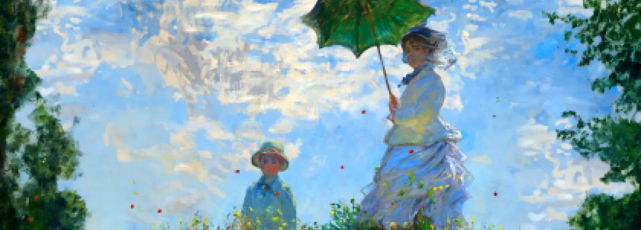 Monet, blue sky umbrella