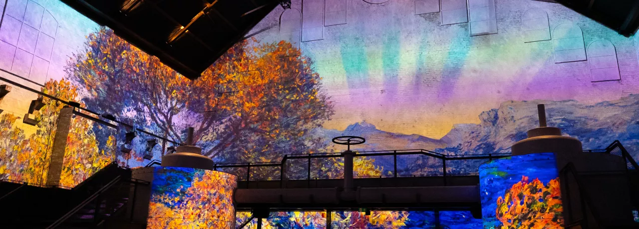 Monet impressionist sunset painting projections