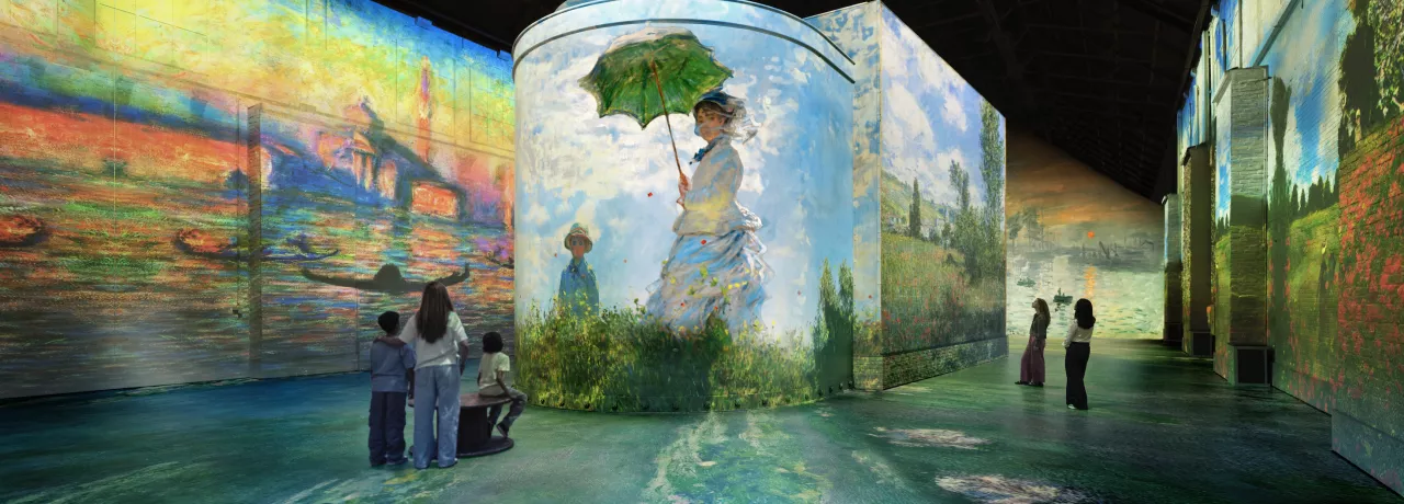 Monet, blue sky umbrella