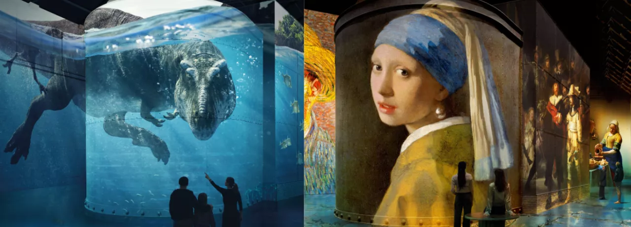 T rex girl a with a pearl experience immersive