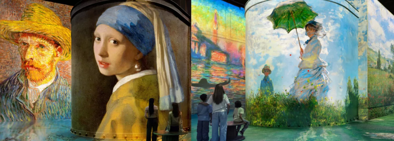 Girl with a pearl Umbrella immersive exhibition