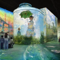 Monet, blue sky umbrella