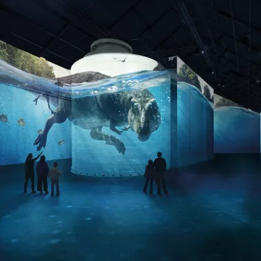 T-rex projection dinosaurs Amsterdam immersive 