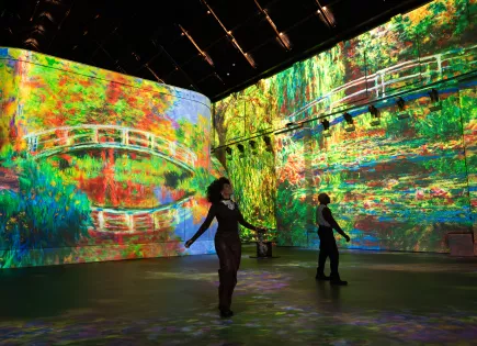 Wale blue sea projections large factory hall